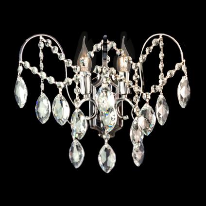 Бра 0467/2W CH хром/хрусталь 2х60W E14 h200, MIX24